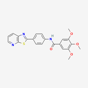 molecular formula C22H19N3O4S B2370644 3,4,5-trimethoxy-N-(4-(thiazolo[5,4-b]pyridin-2-yl)phenyl)benzamide CAS No. 863588-48-1