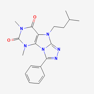 molecular formula C19H22N6O2 B2370657 9-isopentyl-5,7-dimethyl-3-phenyl-5H-[1,2,4]triazolo[4,3-e]purine-6,8(7H,9H)-dione CAS No. 921512-48-3