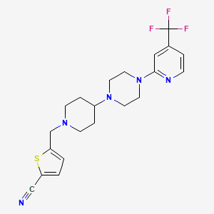 5-((4-(4-(4-(Trifluoromethyl)pyridin-2-yl)piperazin-1-yl)piperidin-1-yl)methyl)thiophene-2-carbonitrile