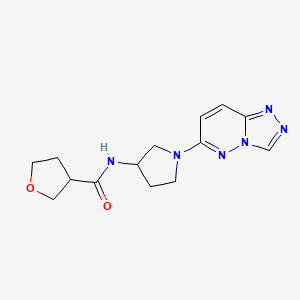 molecular formula C14H18N6O2 B2370668 N-(1-([1,2,4]triazolo[4,3-b]pyridazin-6-yl)pyrrolidin-3-yl)tetrahydrofuran-3-carboxamide CAS No. 2034231-00-8