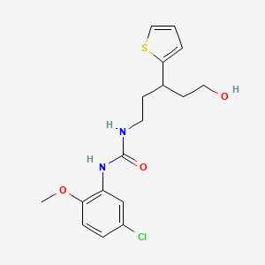 molecular formula C17H21ClN2O3S B2370669 1-(5-Chloro-2-methoxyphenyl)-3-(5-hydroxy-3-(thiophen-2-yl)pentyl)urea CAS No. 2034481-76-8