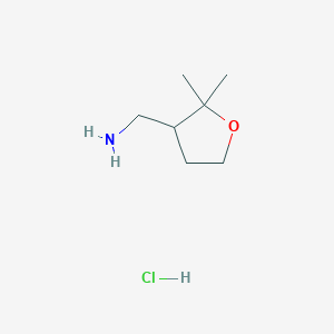 molecular formula C7H16ClNO B2370674 (2,2-二甲基氧杂环-3-基)甲胺盐酸盐 CAS No. 1989659-36-0