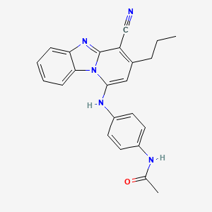 molecular formula C23H21N5O B2370682 N-{4-[(4-cyano-3-propylpyrido[1,2-a]benzimidazol-1-yl)amino]phenyl}acetamide CAS No. 683795-75-7