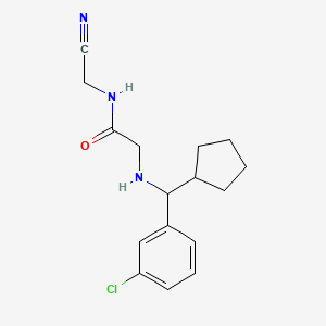 molecular formula C16H20ClN3O B2370687 2-[[(3-Chlorophenyl)-cyclopentylmethyl]amino]-N-(cyanomethyl)acetamide CAS No. 1607271-96-4