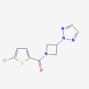 molecular formula C10H9ClN4OS B2370692 (3-(2H-1,2,3-triazol-2-yl)azetidin-1-yl)(5-chlorothiophen-2-yl)methanone CAS No. 2175979-40-3