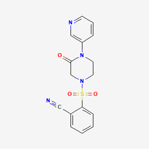 molecular formula C16H14N4O3S B2370696 2-{[3-氧代-4-(吡啶-3-基)哌嗪-1-基]磺酰基}苯甲腈 CAS No. 2097930-75-9