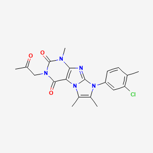 6-(3-Chloro-4-methylphenyl)-4,7,8-trimethyl-2-(2-oxopropyl)purino[7,8-a]imidazole-1,3-dione