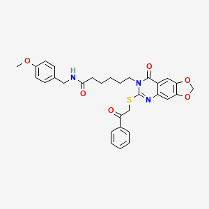 N-(4-methoxybenzyl)-6-(8-oxo-6-((2-oxo-2-phenylethyl)thio)-[1,3]dioxolo[4,5-g]quinazolin-7(8H)-yl)hexanamide