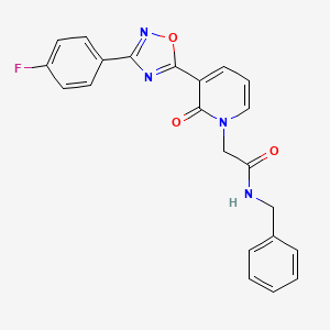 molecular formula C22H17FN4O3 B2370717 N-benzyl-2-(3-(3-(4-fluorophenyl)-1,2,4-oxadiazol-5-yl)-2-oxopyridin-1(2H)-yl)acetamide CAS No. 1251595-49-9