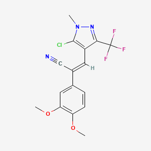 (Z)-3-[5-chloro-1-methyl-3-(trifluoromethyl)pyrazol-4-yl]-2-(3,4-dimethoxyphenyl)prop-2-enenitrile