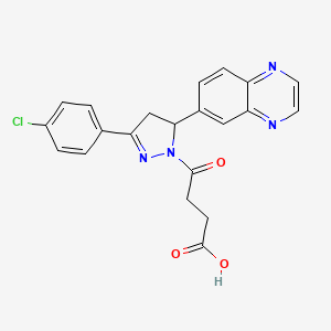4-(3-(4-chlorophenyl)-5-(quinoxalin-6-yl)-4,5-dihydro-1H-pyrazol-1-yl)-4-oxobutanoic acid