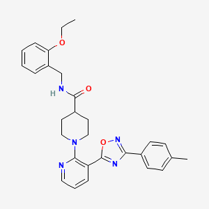 N-(2-ethoxybenzyl)-1-(3-(3-(p-tolyl)-1,2,4-oxadiazol-5-yl)pyridin-2-yl)piperidine-4-carboxamide