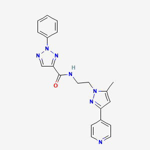 molecular formula C20H19N7O B2370730 N-(2-(5-methyl-3-(pyridin-4-yl)-1H-pyrazol-1-yl)ethyl)-2-phenyl-2H-1,2,3-triazole-4-carboxamide CAS No. 2034450-38-7