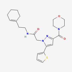 N-(2-(cyclohex-1-en-1-yl)ethyl)-2-(3-(morpholine-4-carbonyl)-5-(thiophen-2-yl)-1H-pyrazol-1-yl)acetamide
