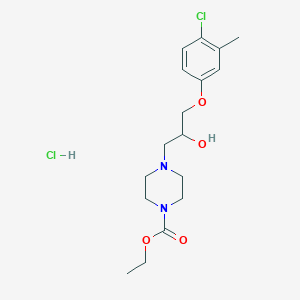 molecular formula C17H26Cl2N2O4 B2370739 Ethyl 4-(3-(4-chloro-3-methylphenoxy)-2-hydroxypropyl)piperazine-1-carboxylate hydrochloride CAS No. 1052405-81-8
