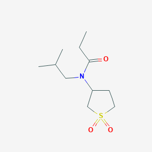 molecular formula C11H21NO3S B2370764 N-(1,1-dioxidotetrahydrothiophen-3-yl)-N-isobutylpropionamide CAS No. 874788-31-5