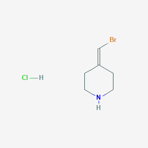 molecular formula C6H11BrClN B2370768 4-(溴亚甲基)哌啶；盐酸盐 CAS No. 2413867-79-3