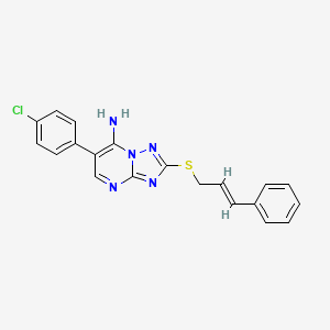 6-(4-chlorophenyl)-2-[(E)-3-phenylprop-2-enyl]sulfanyl-[1,2,4]triazolo[1,5-a]pyrimidin-7-amine