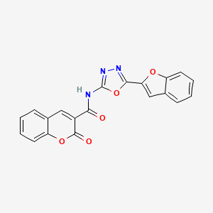 molecular formula C20H11N3O5 B2370792 N-(5-(benzofuran-2-yl)-1,3,4-oxadiazol-2-yl)-2-oxo-2H-chromene-3-carboxamide CAS No. 922075-64-7