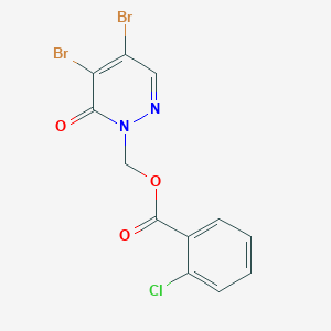 molecular formula C12H7Br2ClN2O3 B2370800 [4,5-dibromo-6-oxo-1(6H)-pyridazinyl]methyl 2-chlorobenzenecarboxylate CAS No. 439108-05-1