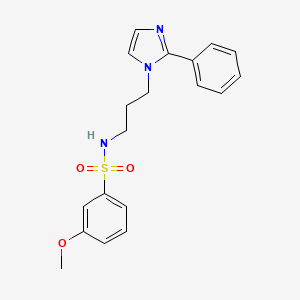 molecular formula C19H21N3O3S B2370802 3-methoxy-N-(3-(2-phenyl-1H-imidazol-1-yl)propyl)benzenesulfonamide CAS No. 1421468-15-6