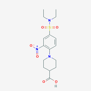 molecular formula C16H23N3O6S B2370807 1-[4-(Diethylsulfamoyl)-2-nitrophenyl]piperidine-4-carboxylic acid CAS No. 854035-90-8