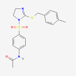N-[4-[[2-[(4-methylphenyl)methylsulfanyl]-4,5-dihydroimidazol-1-yl]sulfonyl]phenyl]acetamide