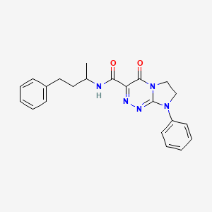 molecular formula C22H23N5O2 B2370815 4-oxo-8-phenyl-N-(4-phenylbutan-2-yl)-4,6,7,8-tetrahydroimidazo[2,1-c][1,2,4]triazine-3-carboxamide CAS No. 952847-55-1