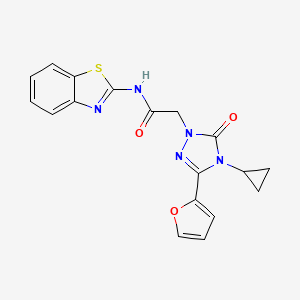N-(benzo[d]thiazol-2-yl)-2-(4-cyclopropyl-3-(furan-2-yl)-5-oxo-4,5-dihydro-1H-1,2,4-triazol-1-yl)acetamide