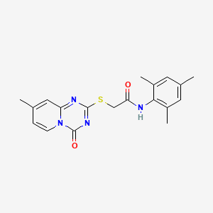 molecular formula C19H20N4O2S B2370820 N-mesityl-2-((8-methyl-4-oxo-4H-pyrido[1,2-a][1,3,5]triazin-2-yl)thio)acetamide CAS No. 896329-25-2