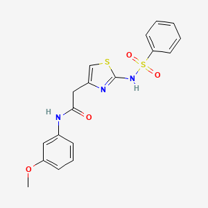 N-(3-methoxyphenyl)-2-(2-(phenylsulfonamido)thiazol-4-yl)acetamide