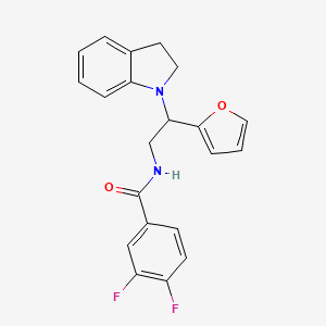 3,4-difluoro-N-(2-(furan-2-yl)-2-(indolin-1-yl)ethyl)benzamide
