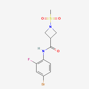 molecular formula C11H12BrFN2O3S B2370836 N-(4-bromo-2-fluorophenyl)-1-(methylsulfonyl)azetidine-3-carboxamide CAS No. 1448035-85-5