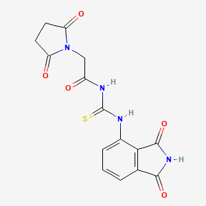 molecular formula C15H12N4O5S B2370837 N-((1,3-二氧代异吲哚啉-4-基)氨甲酰硫代)-2-(2,5-二氧代吡咯烷-1-基)乙酰胺 CAS No. 477508-50-2