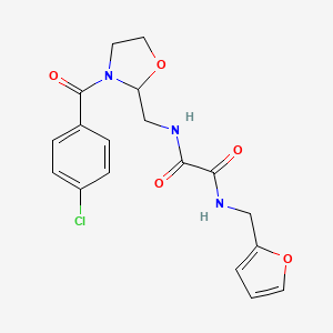 N1-((3-(4-chlorobenzoyl)oxazolidin-2-yl)methyl)-N2-(furan-2-ylmethyl)oxalamide
