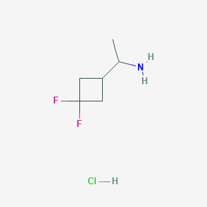 molecular formula C6H12ClF2N B2370845 1-(3,3-二氟环丁基)乙-1-胺盐酸盐 CAS No. 1780822-89-0