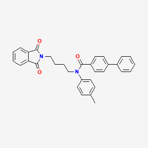 molecular formula C32H28N2O3 B2370848 N-[4-(1,3-二氧代异吲哚-2-基)丁基]-N-(4-甲基苯基)-4-苯基苯甲酰胺 CAS No. 300772-68-3