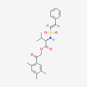 [2-oxo-2-(2,4,5-trimethylphenyl)ethyl] (2S)-3-methyl-2-[[(E)-2-phenylethenyl]sulfonylamino]butanoate