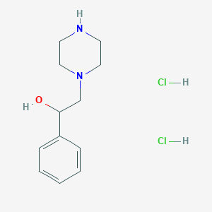 molecular formula C12H20Cl2N2O B2370856 1-苯基-2-(哌嗪-1-基)乙醇二盐酸盐 CAS No. 685138-21-0