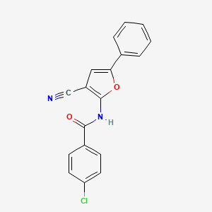 4-chloro-N-(3-cyano-5-phenylfuran-2-yl)benzamide
