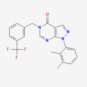 molecular formula C21H17F3N4O B2370860 1-(2,3-二甲基苯基)-5-[[3-(三氟甲基)苯基]甲基]吡唑并[3,4-d]嘧啶-4-酮 CAS No. 894994-58-2