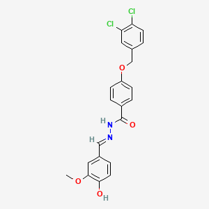 molecular formula C22H18Cl2N2O4 B2370863 4-[(3,4-dichlorobenzyl)oxy]-N'-[(E)-(4-hydroxy-3-methoxyphenyl)methylidene]benzenecarbohydrazide CAS No. 303987-41-9