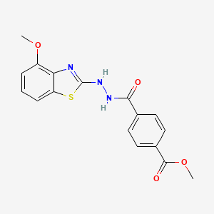 molecular formula C17H15N3O4S B2370865 Methyl 4-(2-(4-methoxybenzo[d]thiazol-2-yl)hydrazinecarbonyl)benzoate CAS No. 851978-38-6