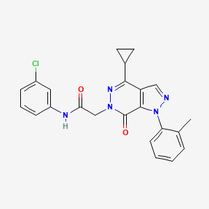 molecular formula C23H20ClN5O2 B2370888 N-(3-chlorophenyl)-2-[4-cyclopropyl-1-(2-methylphenyl)-7-oxopyrazolo[3,4-d]pyridazin-6-yl]acetamide CAS No. 1105202-83-2