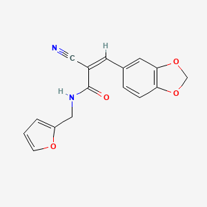 (Z)-3-(1,3-benzodioxol-5-yl)-2-cyano-N-(furan-2-ylmethyl)prop-2-enamide