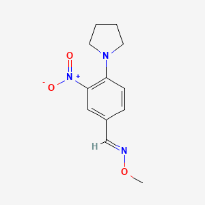 molecular formula C12H15N3O3 B2370902 3-nitro-4-(1-pyrrolidinyl)benzenecarbaldehyde O-methyloxime CAS No. 302921-93-3
