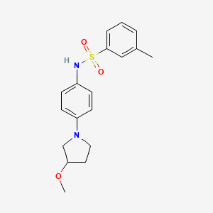 molecular formula C18H22N2O3S B2370906 N-(4-(3-methoxypyrrolidin-1-yl)phenyl)-3-methylbenzenesulfonamide CAS No. 1797641-39-4