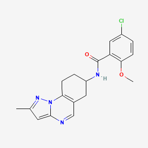 molecular formula C19H19ClN4O2 B2370908 5-chloro-2-methoxy-N-{2-methyl-6H,7H,8H,9H-pyrazolo[1,5-a]quinazolin-7-yl}benzamide CAS No. 2097898-14-9