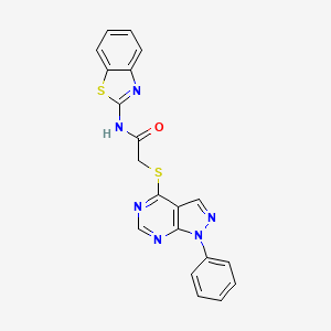 N-(benzo[d]thiazol-2-yl)-2-((1-phenyl-1H-pyrazolo[3,4-d]pyrimidin-4-yl)thio)acetamide