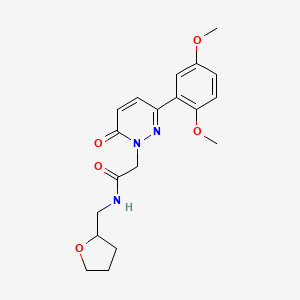 molecular formula C19H23N3O5 B2370914 2-(3-(2,5-dimethoxyphenyl)-6-oxopyridazin-1(6H)-yl)-N-((tetrahydrofuran-2-yl)methyl)acetamide CAS No. 900008-41-5